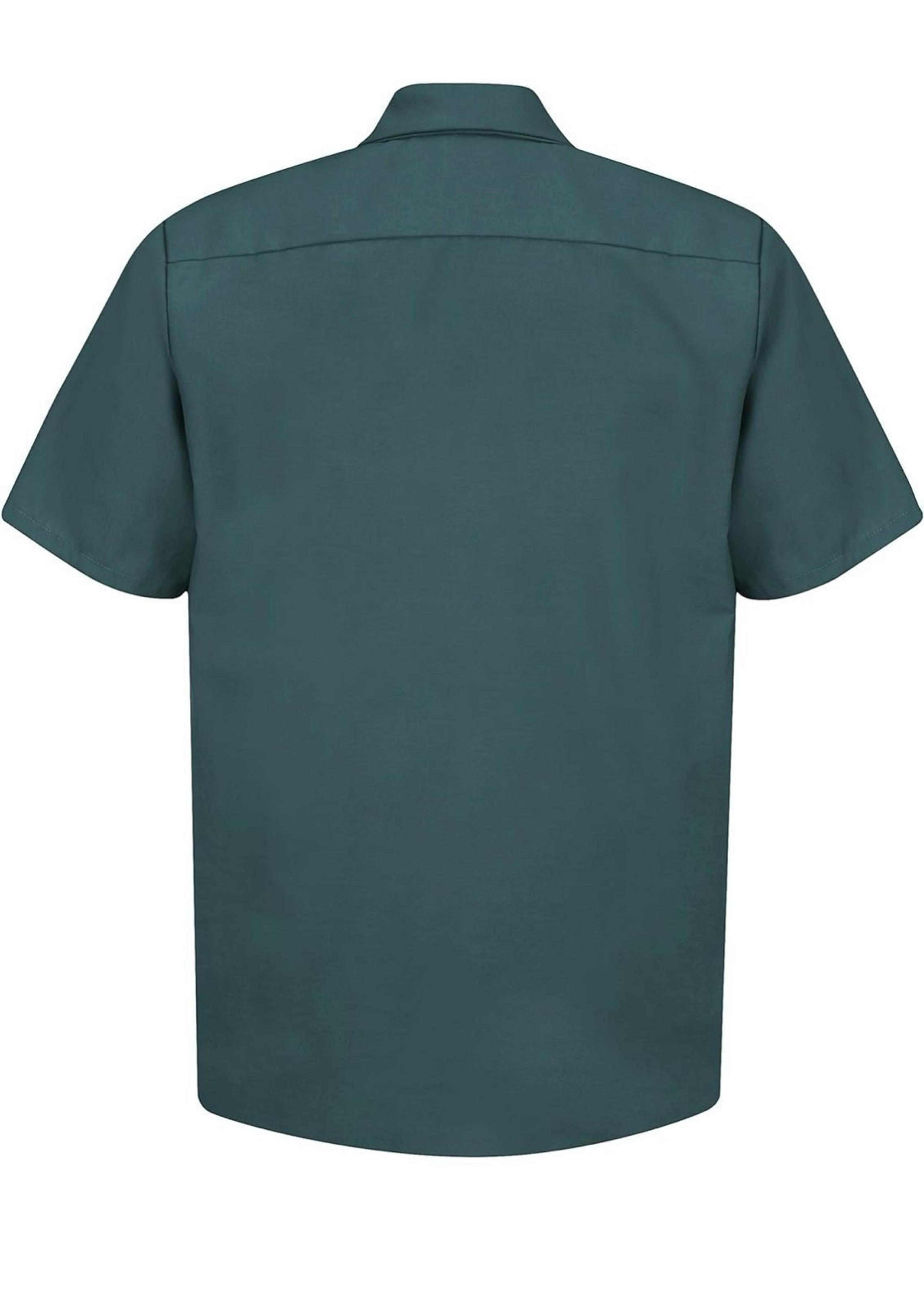 Red Kap Men's Industrial Work Shirt, Regular Fit, Short Sleeve green