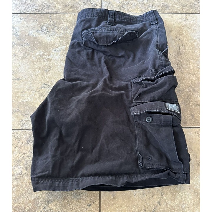 Mens Lee Dungarees Black Cotton Cargo Shorts 44X 11