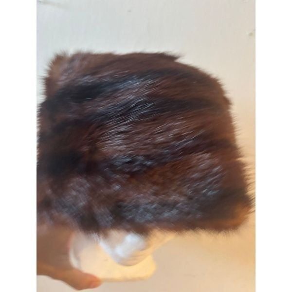 Vintage Fur Pillbox Cap unisex hat Vintage fur beret