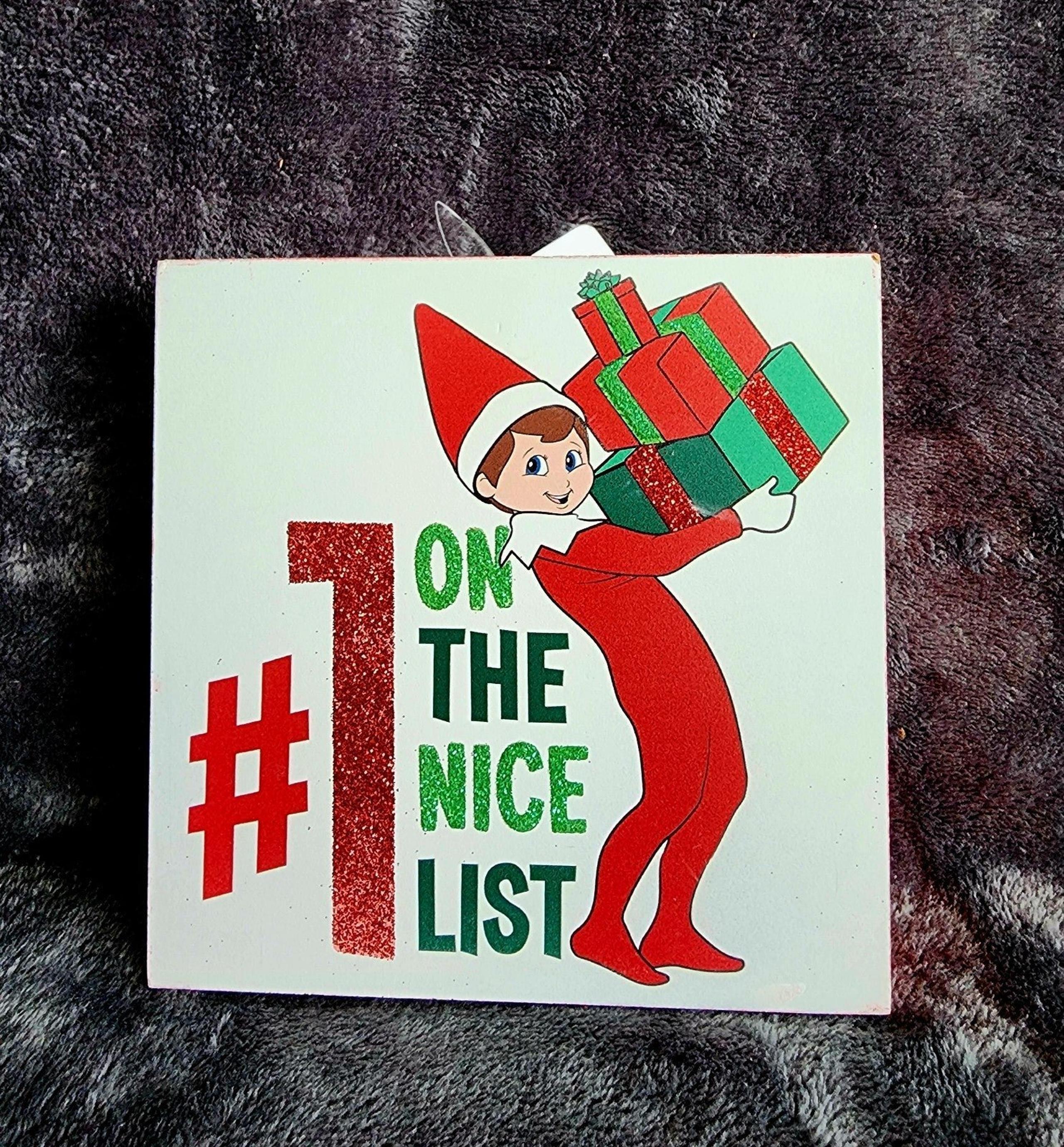 New Christmas the Elf on the shelf indoor decor picture "#1 on the nice list"