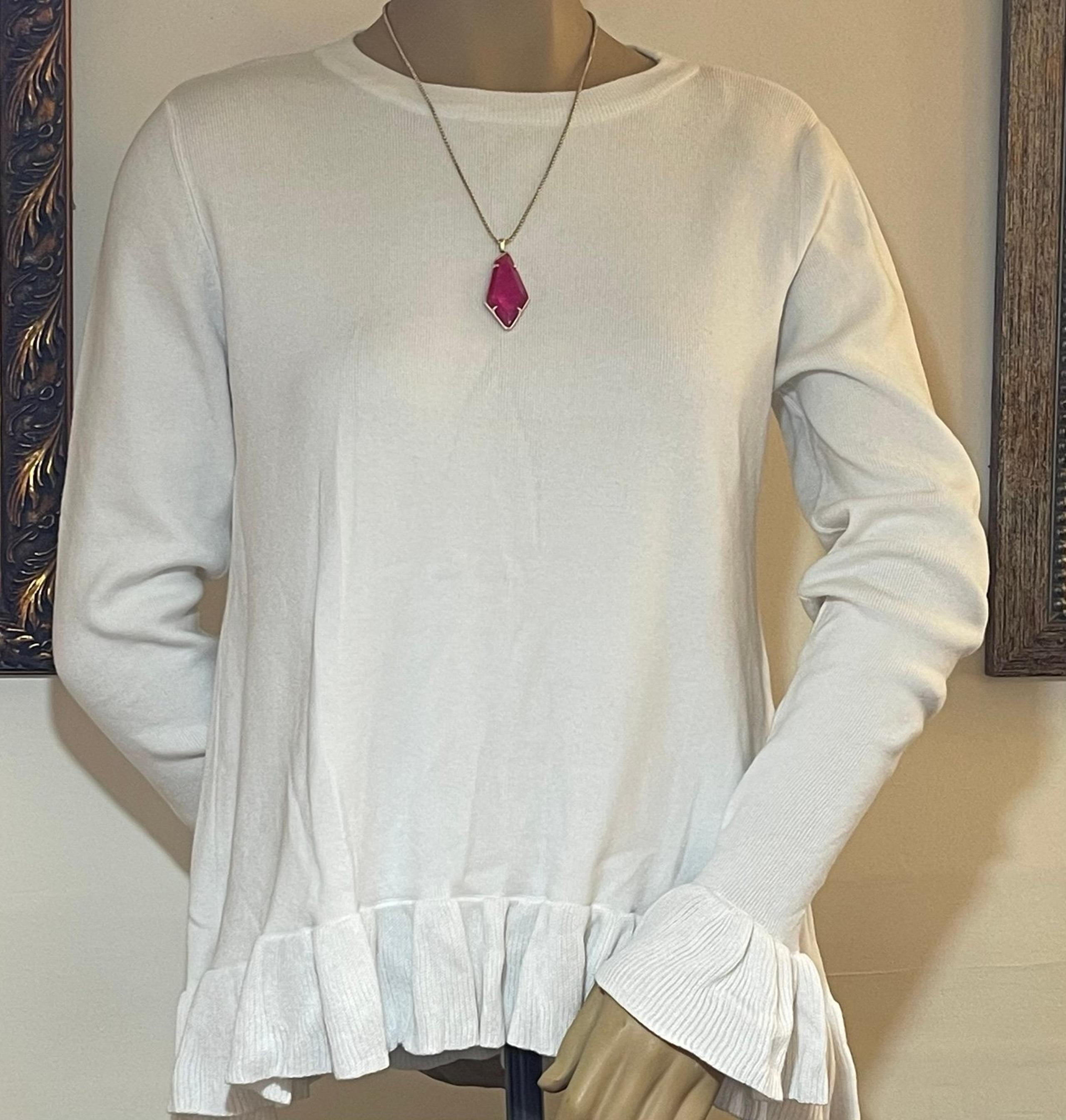 Diane Gilman DG2 Flutter Hem Sweater Size L