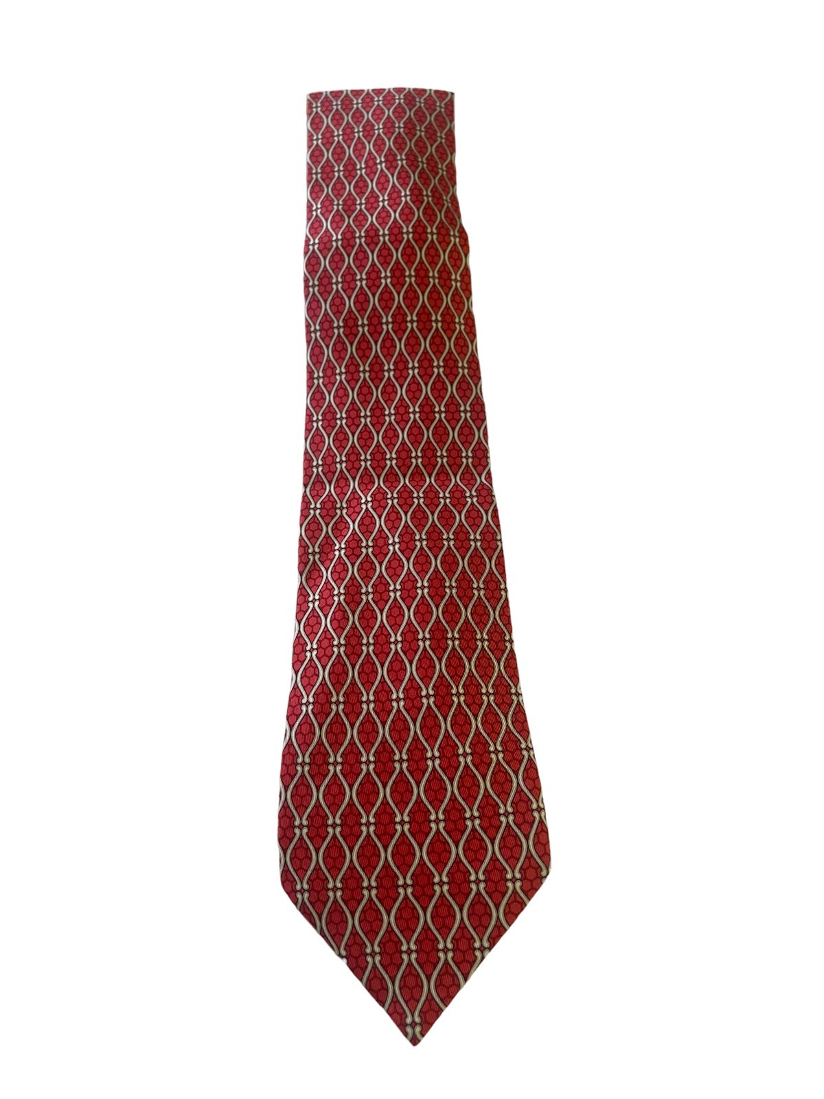 HERMES Patterned 100% silk tie