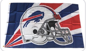 Buffalo Bills Mafia Helmet Logo 58x35” Brass Grommets Man Cave Wall Banner Flag