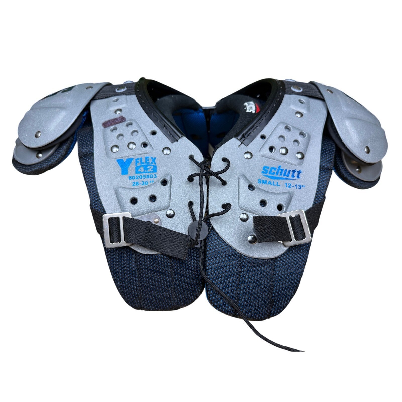 Schutt Y Flex 4.2 Youth Football Shoulder Pads 28 -30 12 -13 Small EUC Gray