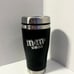 RARE Vintage Leather and Metal M&M's World Travel Cup Mug Thermos