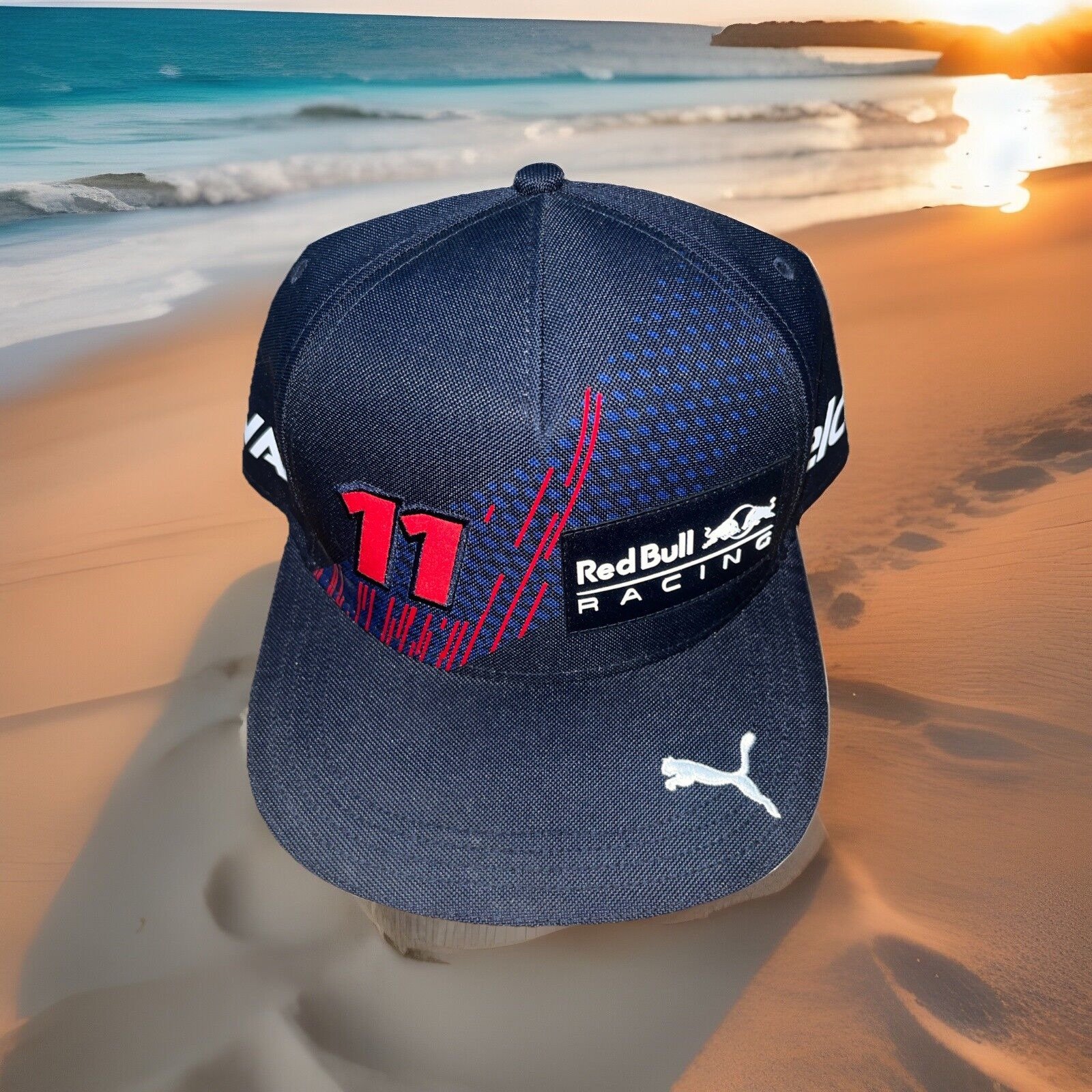 New Men Adult F1 Puma Red Bull Racing Hat Cap #11 Sergio Perez Snapback Banorte