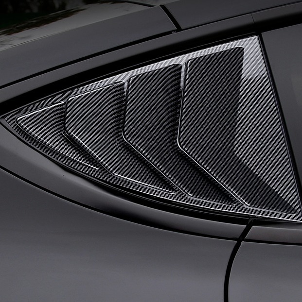 NEW TESLA MODEL Y 2020-2024 Carbon Fiber Look Side Vent Window Quarter Louver