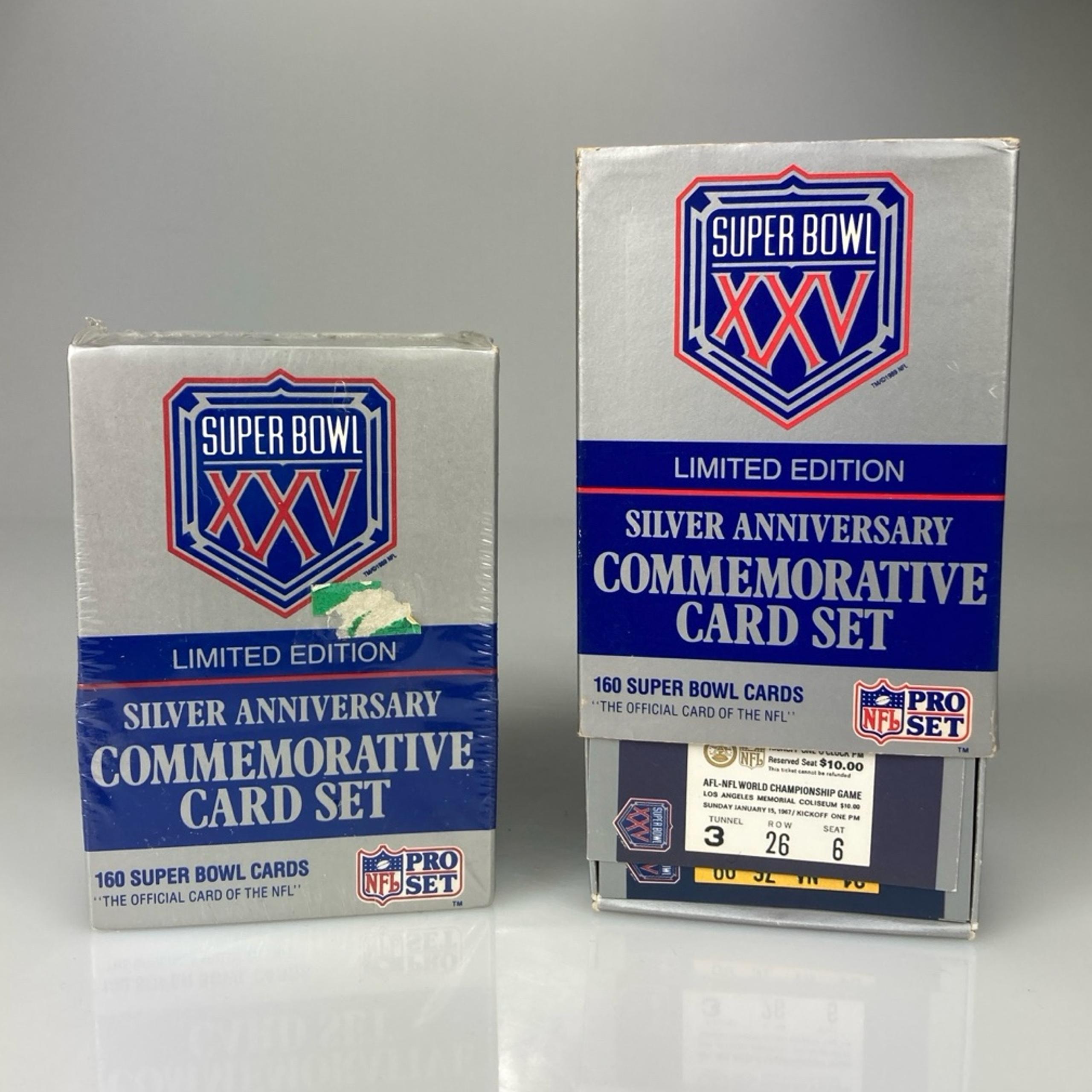 NFL Super Bowl XXV, Pro Set Limited Edition Silver Anniversary, 2 Sets
