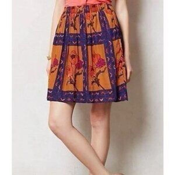 Anthropologie Maeve Persicum Beaded Sequined Skirt Sz L Artsy, Elevated Indie