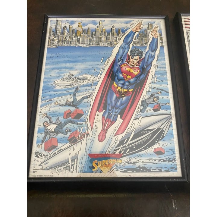 3 Superman DC Comics 1993 framed prints ready to hang 11x14 Better Than Ever