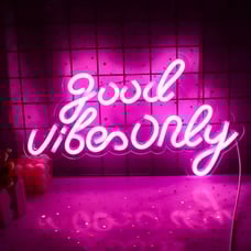 Good Vibes Only Neon Signs for Wall Decor Neon Lights Led Signs, 16.5 * 10 Inch