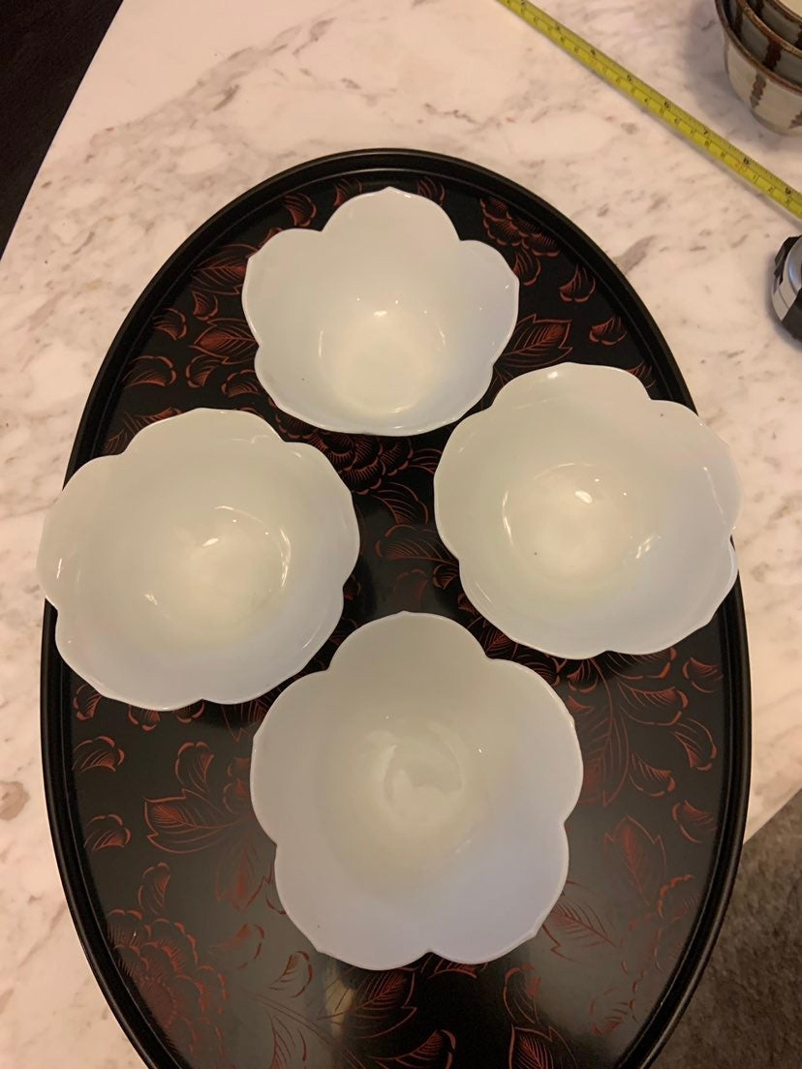 4 Antique Tulip Bowls (bone china)