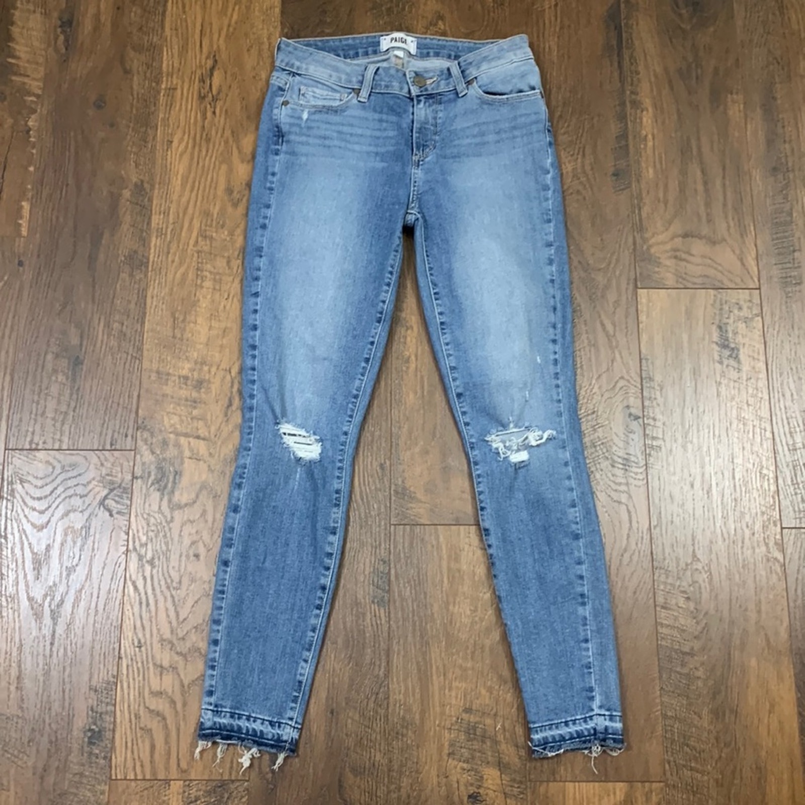 PAIGE Verdugo Crop Darlene Destructed Light Wash Jeans