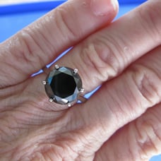 4.86ct 100% REAL NATURAL BLACK DIAMOND RING, CERTIFICATE,FR EE DIA TESTER Size 1