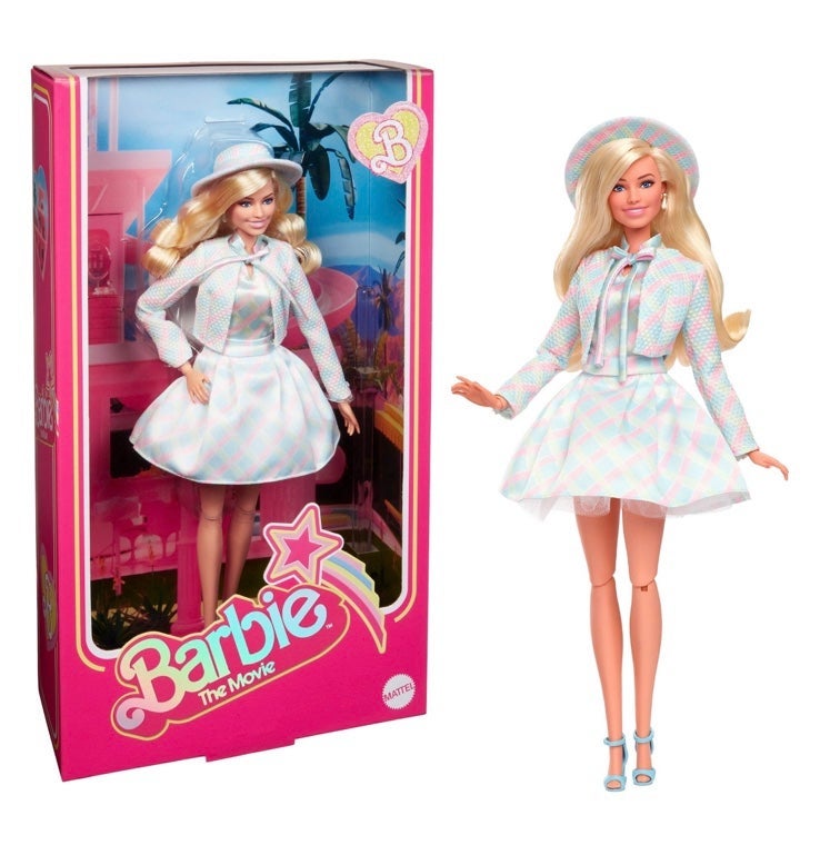 Barbie The Movie Collectible Doll, Margot Robbie as Barbie in Plaid Matching Set