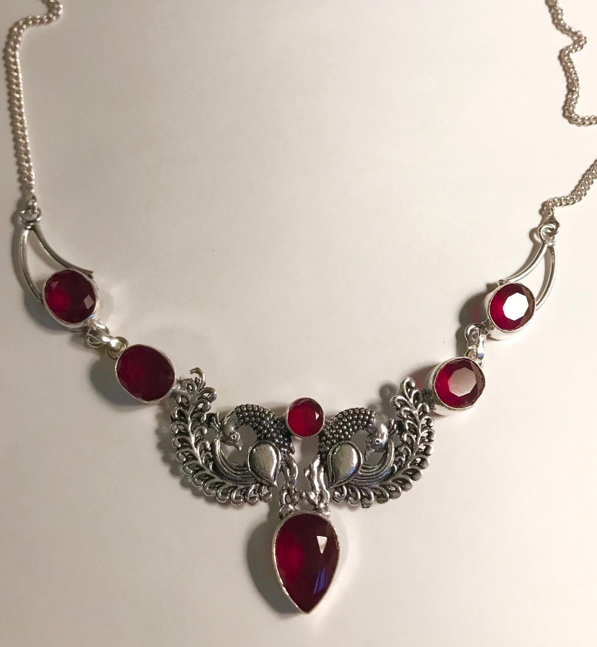 Garnet 925 Sterling Silver Necklace