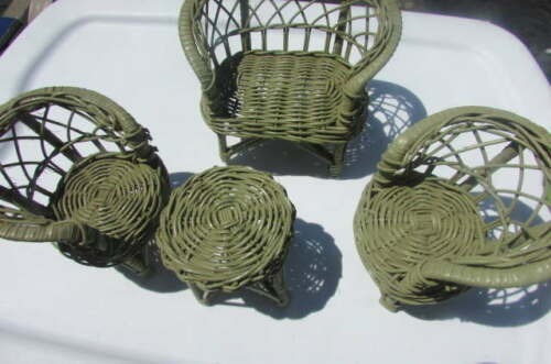 Vintage Doll Furniture Set Green 8 12