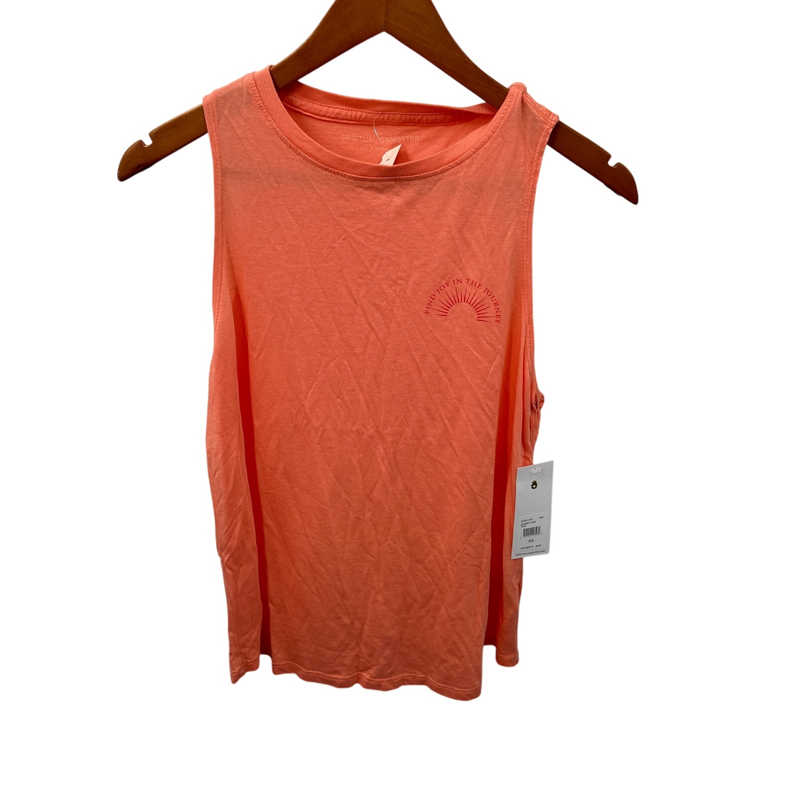 SPIRITUAL GANGSTER NWT Find Joy in the Journey Jade Tank in Peach // XS