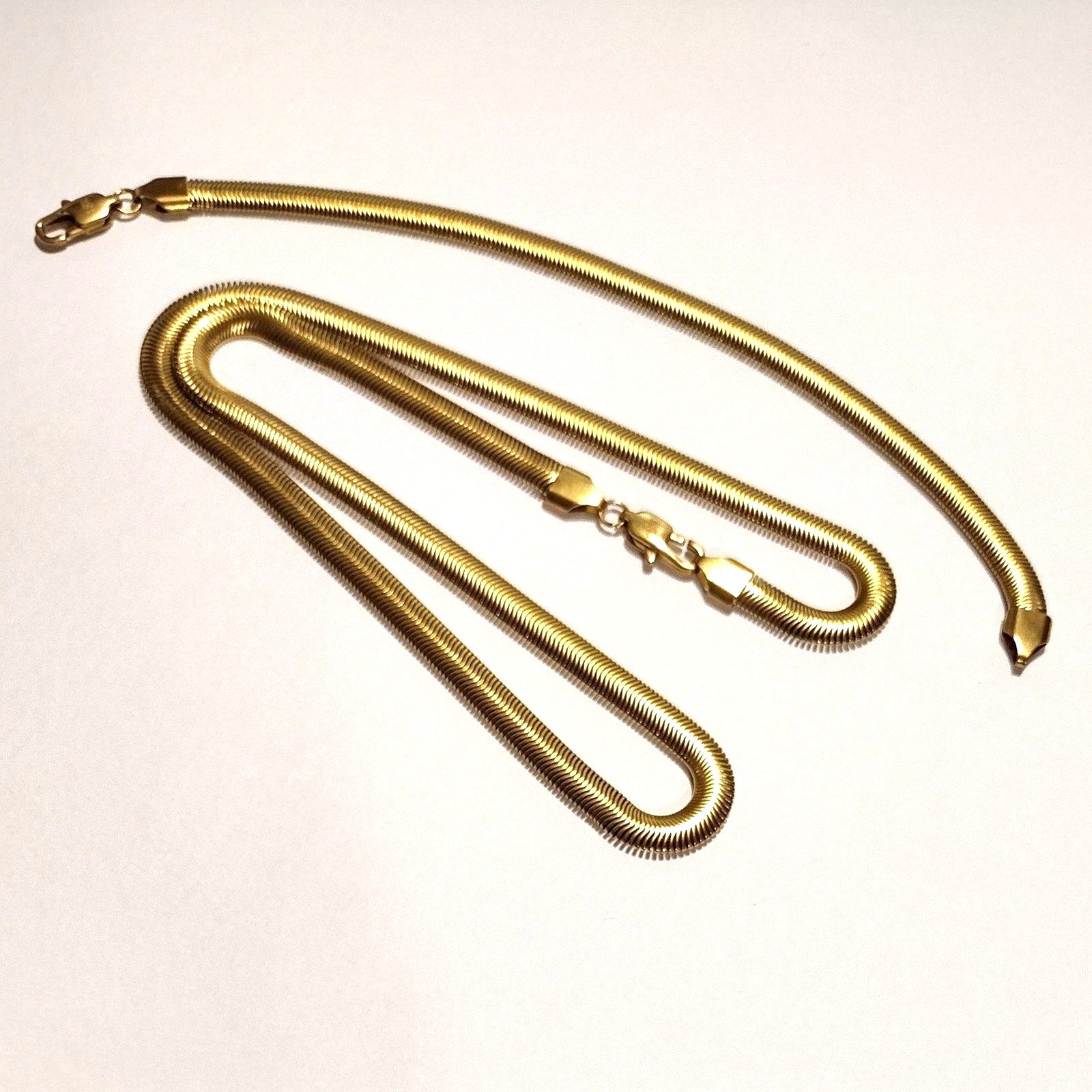 18k Gold Plated Necklace & Bracelet Snake Chain Birthday Valentine's Gift NEW!