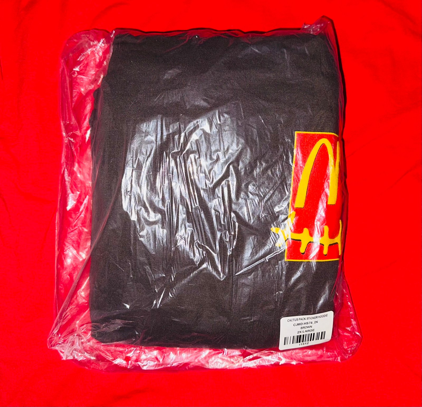 Travis Scott x Mc Donald’s Cactus Pack Sticker brown hoodie New in size 2XL