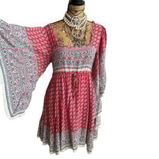 FREE PEOPLE INTIMATELY Heart of Gold Red Combo mini dress - SIZE XS