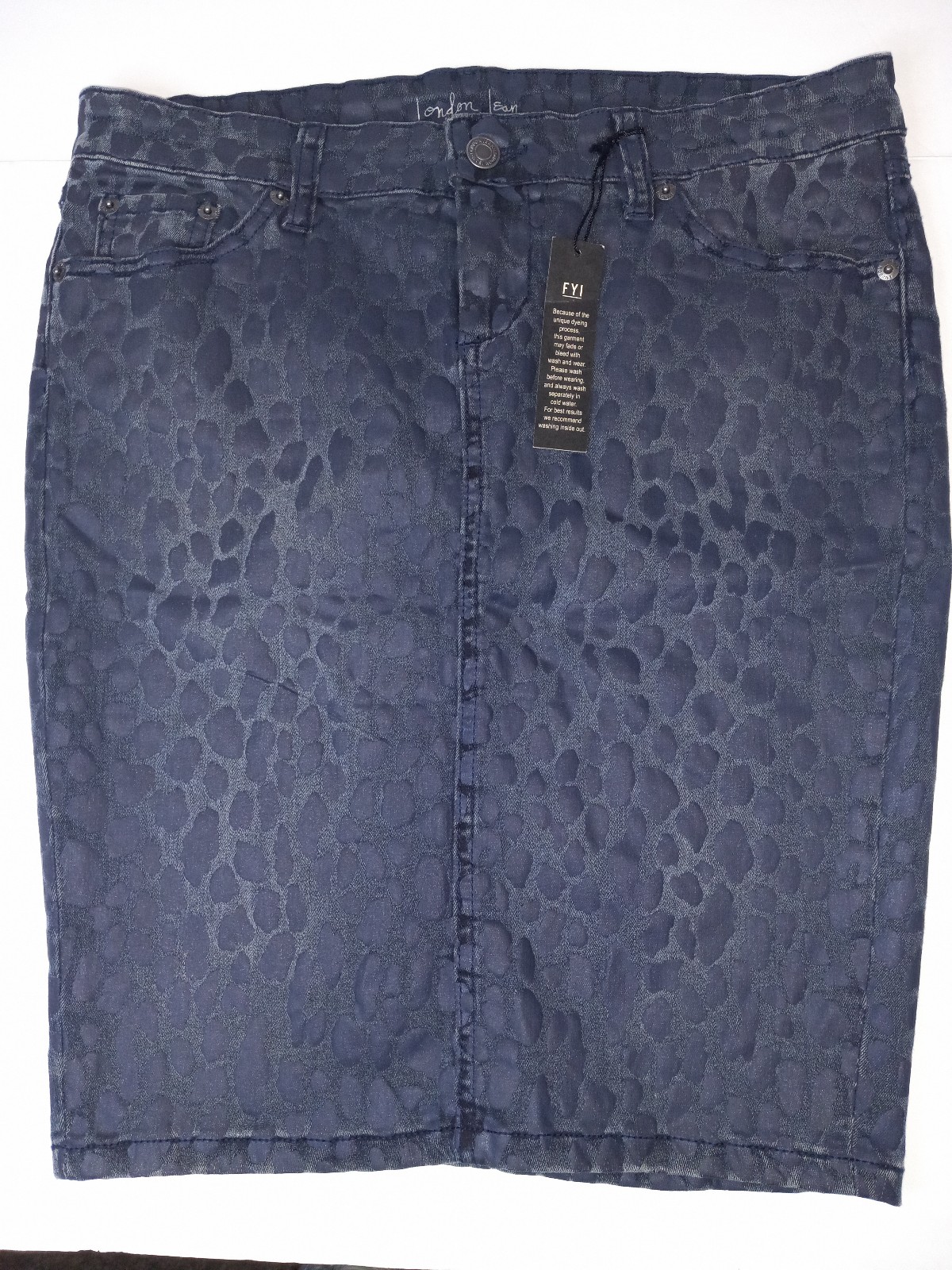 London Jean Blue & Black Denim Short Skirt Women's Size 4 NWT