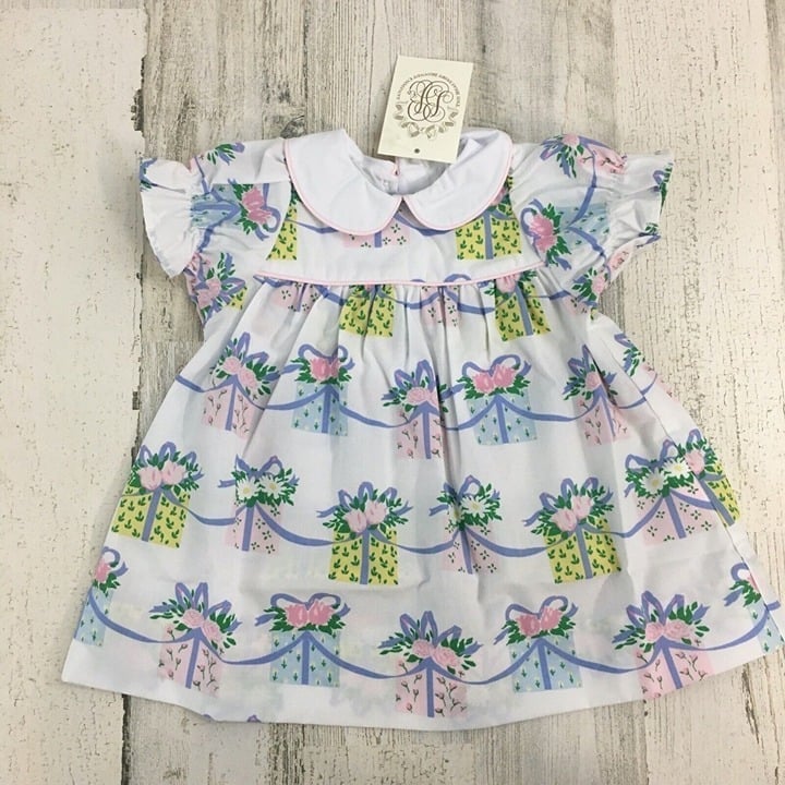 Beaufort Bonnet Company Every Day is a Gift Holly Dress Birthday Girls Sz 6 12 M