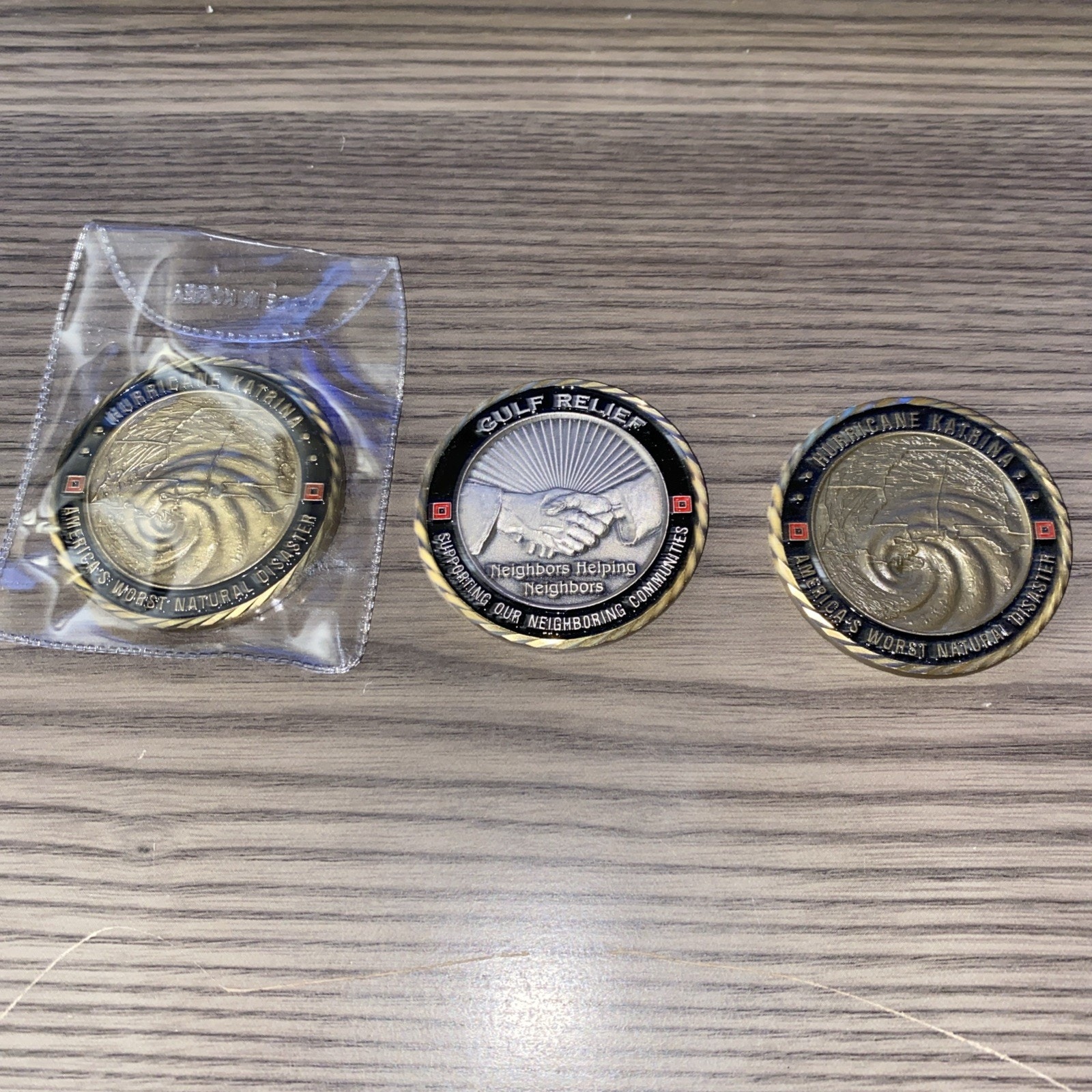 Lot Of 3 Hurricane Katrina Challenge Coins
