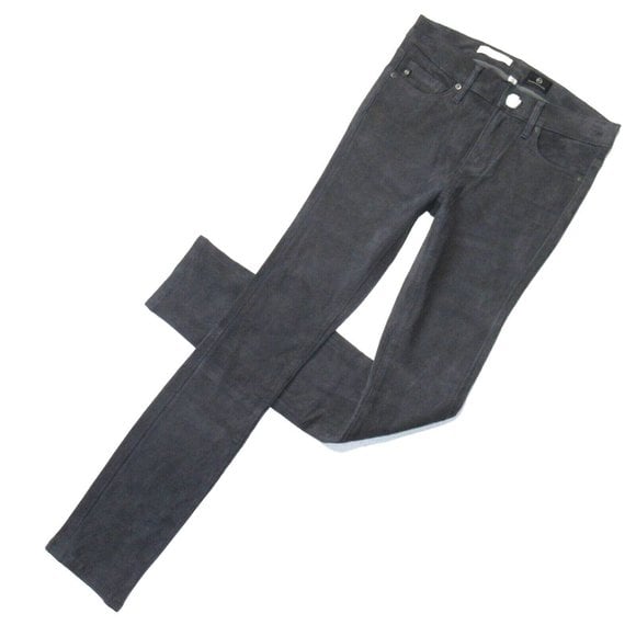 NWT Adriano Goldschmied AG Legging Super Skinny in Slate Suede Leather Pants 25