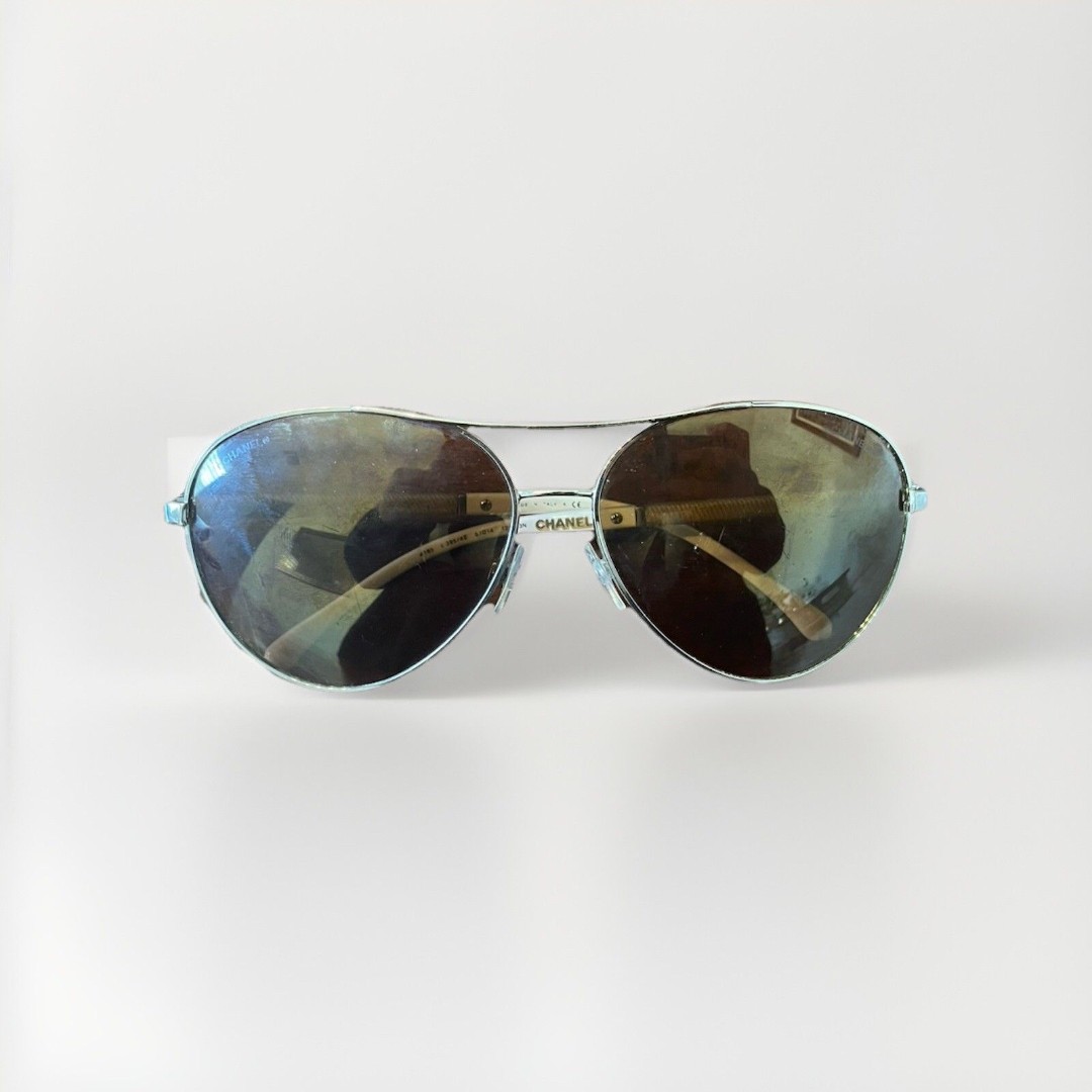 *Vintage* *Rare* Chanel Pilot Sunglasses Cloth Finish