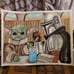 Original Mandalorian & Baby Grogu Fine Art Painting on artist board