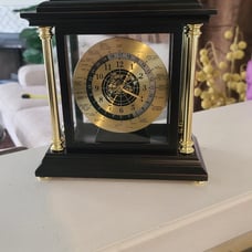Rare 2004 Bombay Company Wood Mantel Shelf Clock with 24 Hr Dial and World Time
