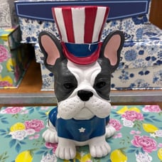 Patriotic Frenchie fourth of july statue