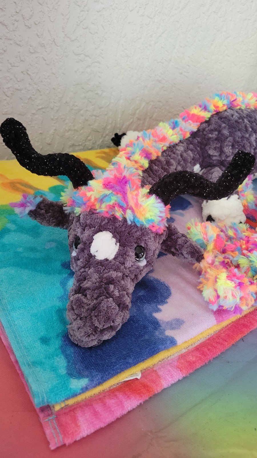 Custom Handmade Crocheted Whimsy Eastern Dragon 47in