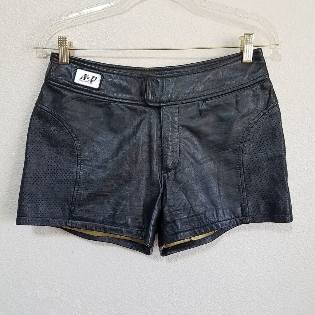 Harley Davidson Leather Vintage Mini Shorts