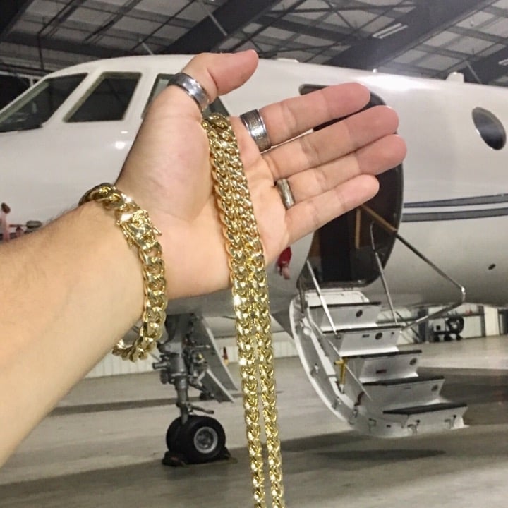 CUBAN LINK 18K GOLD NEW CHAIN ITALY