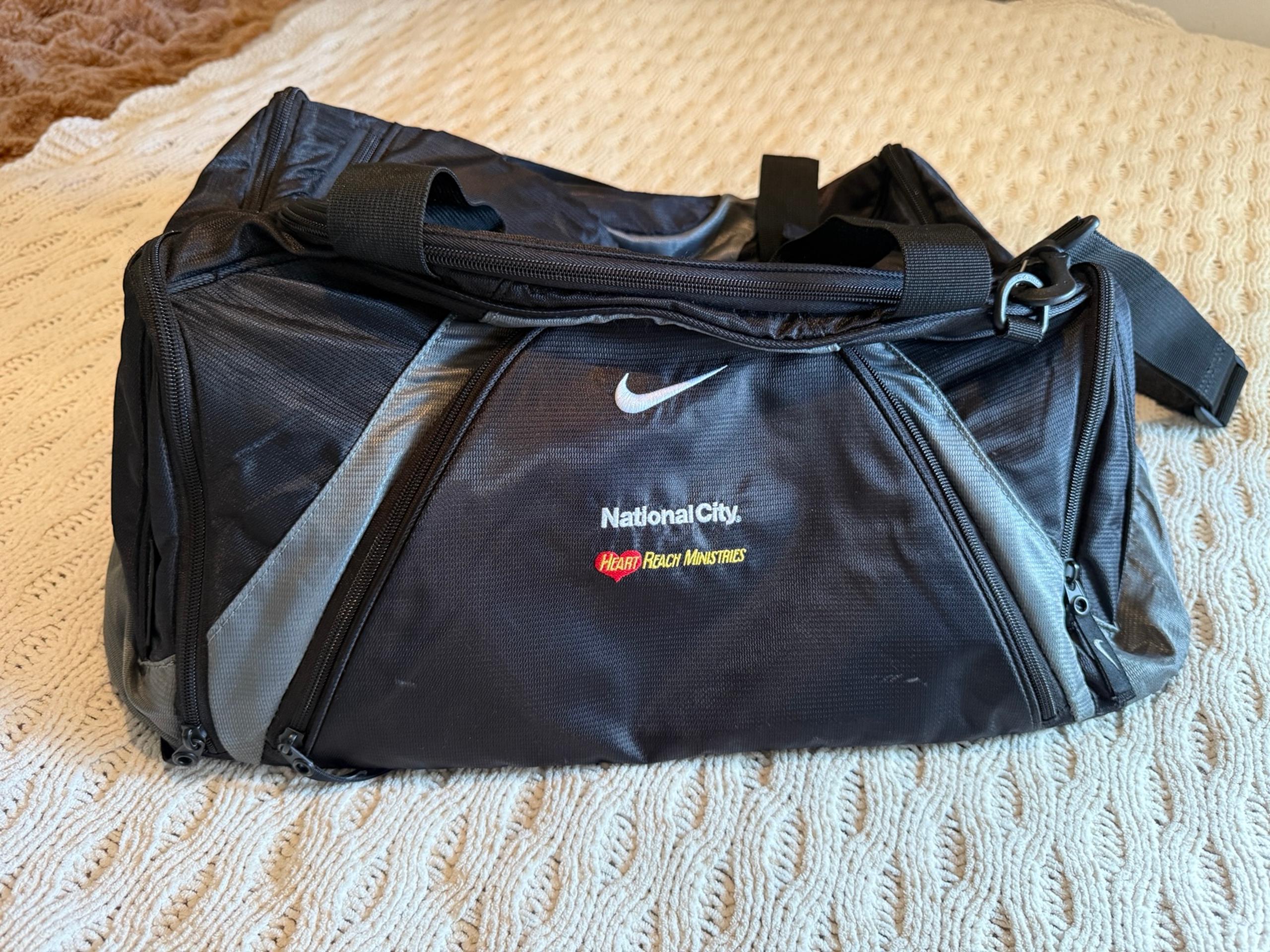 Nike Black and Gray Men's Duffel Bag