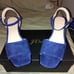 Women's J. Crew blue suede heeled sandals