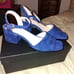 Women's J. Crew blue suede heeled sandals