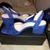 Women's J. Crew blue suede heeled sandals