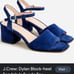 Women's J. Crew blue suede heeled sandals