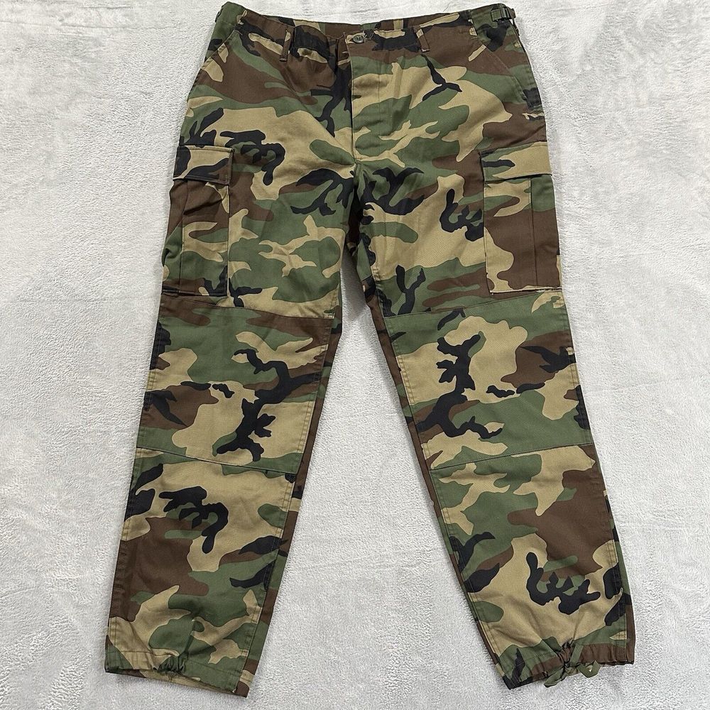 Propper Military Pants Woodland Camo Adult Regular XL Ripstop VTG Cargo Pockets