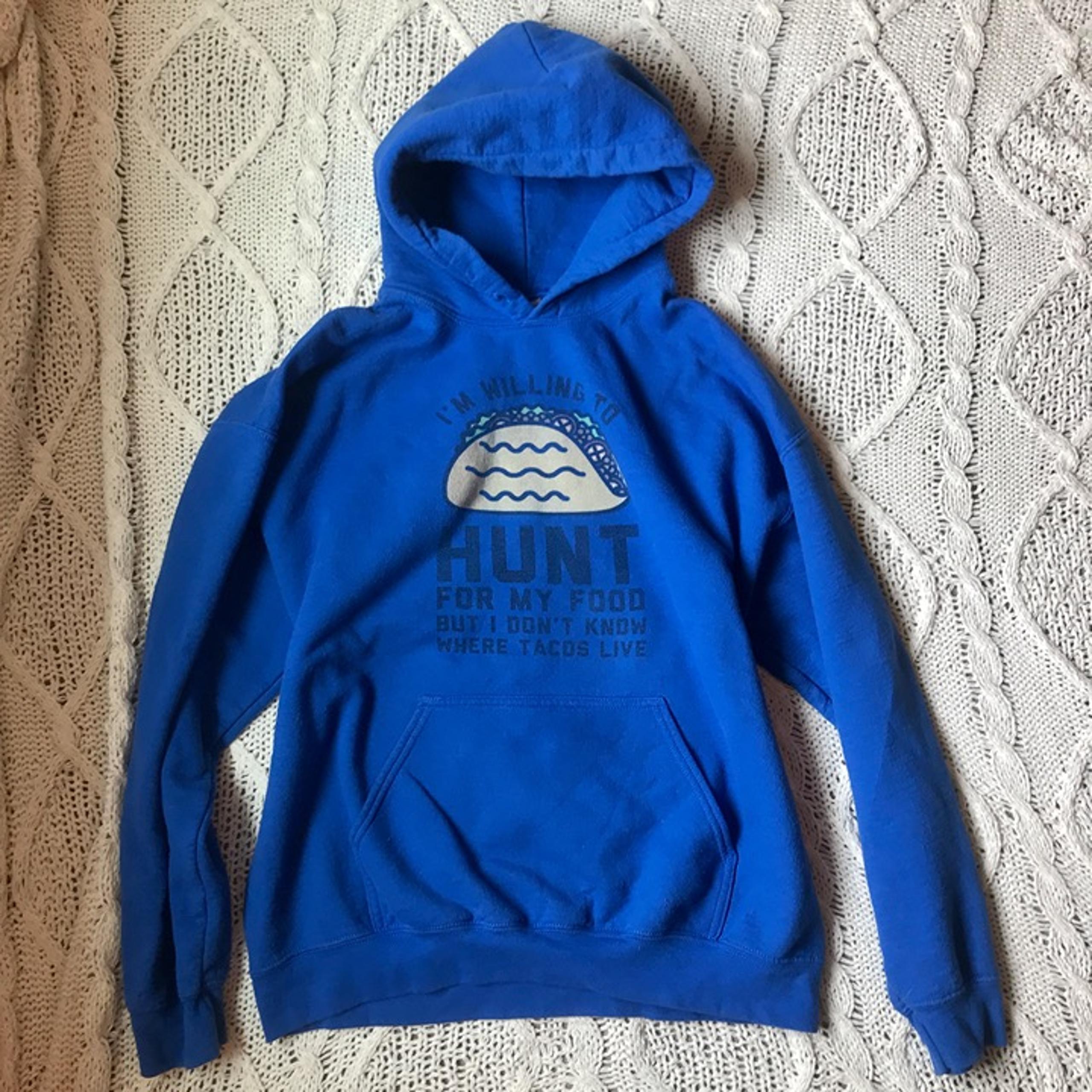 funny taco graphic blue hoodie