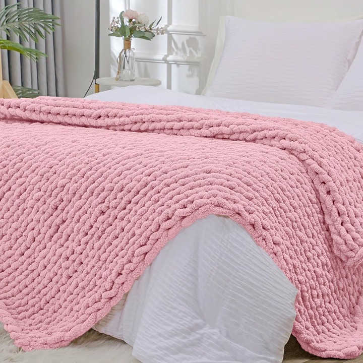 Bigacogo Chunky Knit Blanket Throw 40 x80\