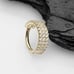 14K Gold Brilliant Sparkle Triple Lined Gems Seamless Clicker Hoop Ring - 10mm