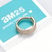14K Gold Brilliant Sparkle Triple Lined Gems Seamless Clicker Hoop Ring - 10mm