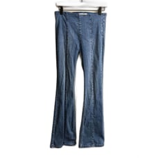 Women's Free People High Waisted Flare Pull on Exposed Seam Stretch Pants SZ 27