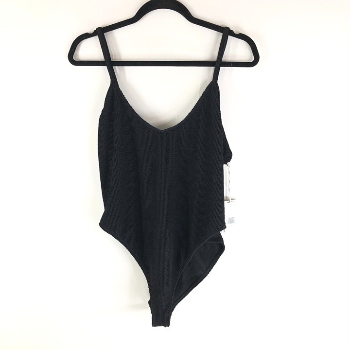 Good American Always Fits One-Piece Swimsuit Textured Black 5/6 US 2XL/3XL