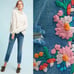 Anthropologie Floral Embroidered Jeans