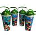 4 Disney World Water Parks Large Drink Cup Straw & Lids Mickey Minnie 28 oz.